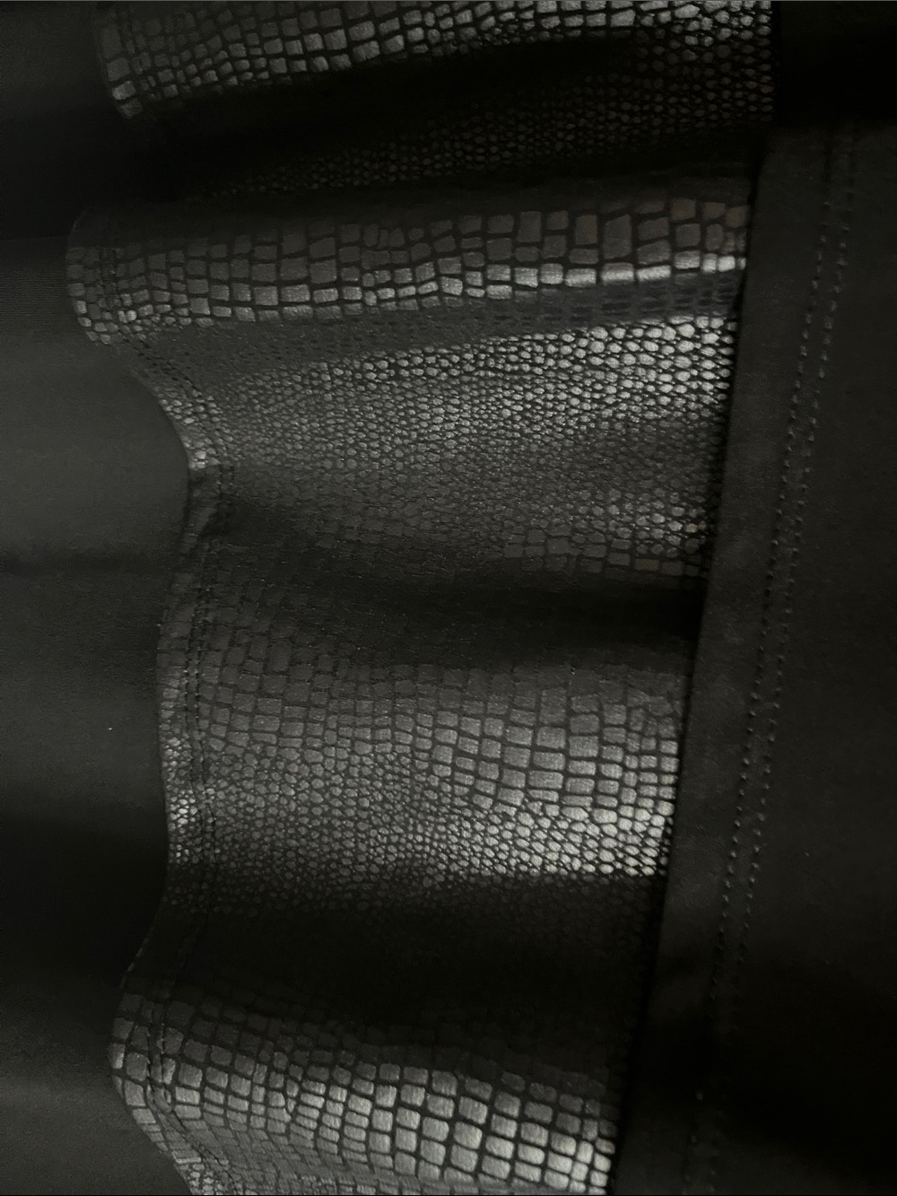 JM Collection Black Long-Sleeve Top with Faux-Leather Layered Hem - Picture 2 of 3